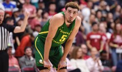 PALO ALTO, CA - FEBRUARY 01: Oregon Ducks guard Chris Duarte (5) during the men's basketball game between the Oregon Ducks and the Stanford Cardinal on February 01, 2020, at Maples Pavilion in Palo Alto, CA. (Photo by Cody Glenn/Icon Sportswire via Getty Images)