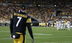 PITTSBURGH, PENNSYLVANIA - DECEMBER 05: Ben Roethlisberger #7 of the Pittsburgh Steelers looks on during the first half against the Baltimore Ravens at Heinz Field on December 05, 2021 in Pittsburgh, Pennsylvania. (Photo by Justin K. Aller/Getty Images)