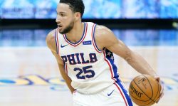 SACRAMENTO, CALIFORNIA - FEBRUARY 09: Ben Simmons #25 of the Philadelphia 76ers dribbles the ball against the Sacramento Kings during the first half of an NBA basketball game at Golden 1 Center on February 09, 2021 in Sacramento, California. NOTE TO USER: User expressly acknowledges and agrees that, by downloading and or using this photograph, User is consenting to the terms and conditions of the Getty Images License Agreement. (Photo by Thearon W. Henderson/Getty Images)